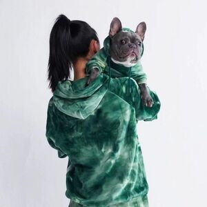 NWT SparkPaws Human Hoodie SkyDye Emerald Green L Y10